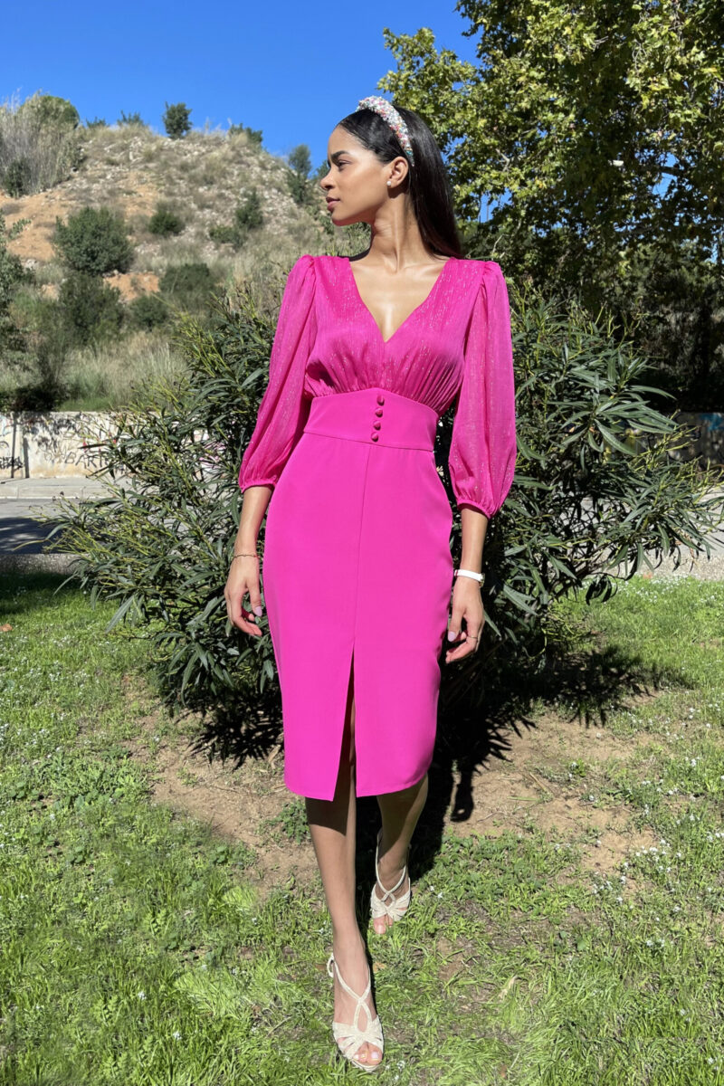 VESTIDO MIDI COMBINADO